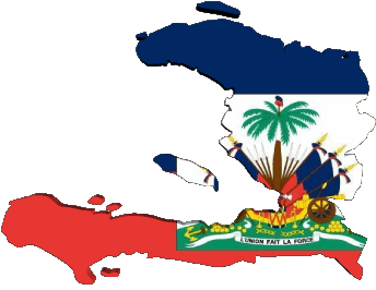 Map Haiti America Flags 