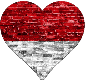 Corazón Mónaco Europa Banderas 