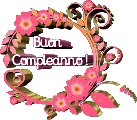 022 Transparenter Hintergrund Floreale Buon Compleanno Italienisch Nachrichten 