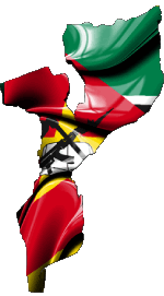 Carta Geografica Mozambico Africa Bandiere 