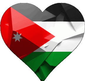 Coeur Jordanie Asie Drapeaux 