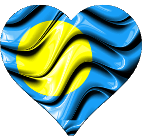 Corazón Palau Oceanía Banderas 