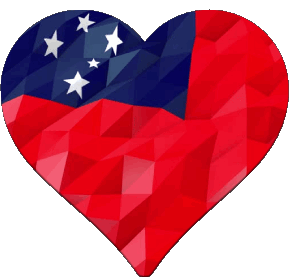 Corazón Samoa Oceanía Banderas 