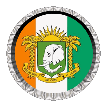 Rund - Ringe Elfenbeinküste Afrika Fahnen 