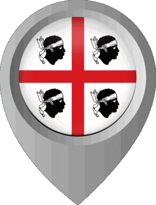 Marcador de ubicación Sardegna Italia Europa Banderas 