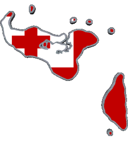 carte Tonga Océanie Drapeaux 