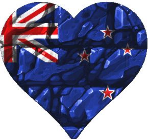 Cuore Nuova Zelanda Oceania Bandiere 
