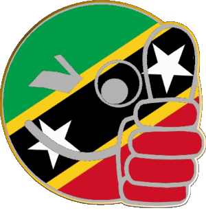 Smiley - OK Saint Kitts y Nevis América Banderas 