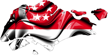 Carte Singapour Asie Drapeaux 