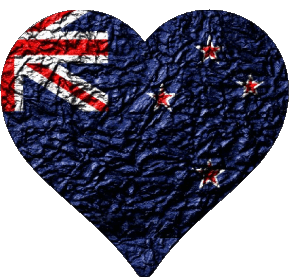 Coeur Nouvelle-Zélande Océanie Drapeaux 