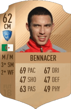 Ismaël Bennacer Algeria F I F A - Giocatori carte Videogiochi Multimedia 