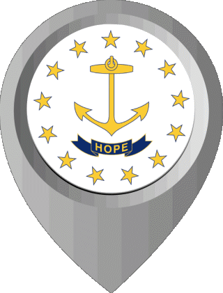 Epingle de Localisation Rhode Island U.S.A - Etats Amériques Drapeaux 