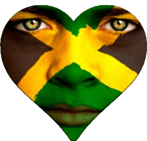 Coeur Jamaïque Amériques Drapeaux 