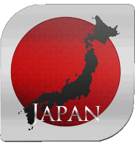 Quadrato Giappone Asia Bandiere 