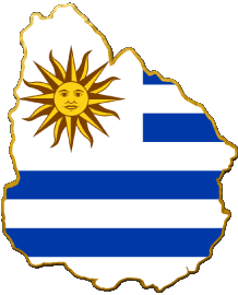 Carte Uruguay Amériques Drapeaux 