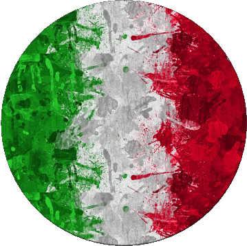 Round National Italy Europe Flags 
