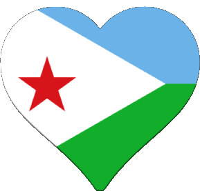 Coeur Djibouti Afrique Drapeaux 