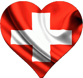 Herz Schweiz Europa Fahnen 