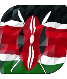 Quadrato Kenia Africa Bandiere 