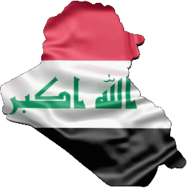 Karte Irak Asien Fahnen 