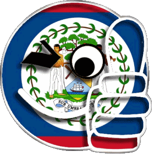 Smiley - OK Belize America Flags 