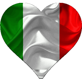 Heart National Italy Europe Flags 