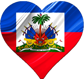 Coeur Haïti Amériques Drapeaux 