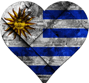 Coeur Uruguay Amériques Drapeaux 
