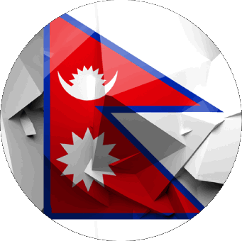 Runde Nepal Asien Fahnen 