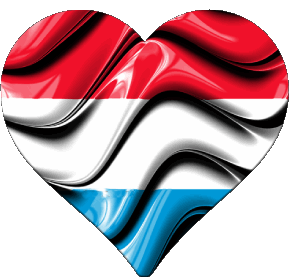 Coeur Luxembourg Europe Drapeaux 