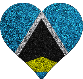 Coeur Sainte Lucie Amériques Drapeaux 