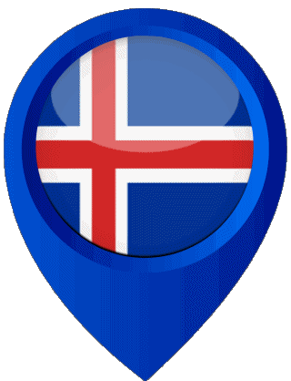 Standort-Pin Island Europa Fahnen 