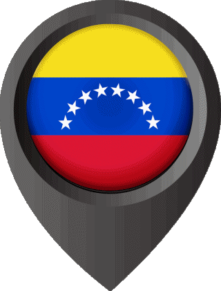 Marcador de ubicación Venezuela América Banderas 