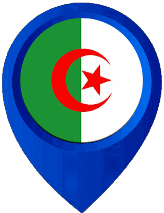 Standort-Pin Algerien Afrika Fahnen 