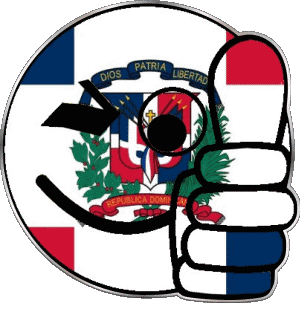 Smiley - OK Dominikanische Republik Amerika Fahnen 