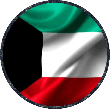 Runde Kuwait Asien Fahnen 