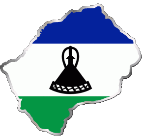 Carte Lesotho Afrique Drapeaux 