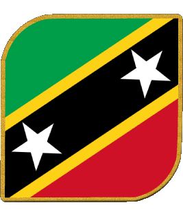 Carré Saint Christophe et Niévès Amériques Drapeaux 