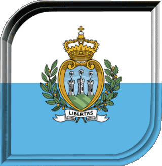 Square San Marino Europe Flags 