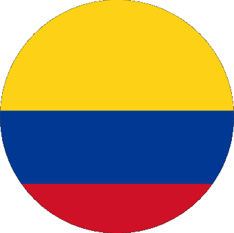 Rond Colombia America Flags 
