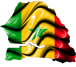 Karte Senegal Afrika Fahnen 