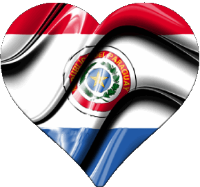 Heart Paraguay America Flags 