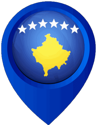 Location Pin Kosovo Europe Flags 