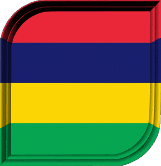 Quadrato Mauritius Africa Bandiere 
