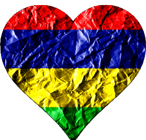 Corazón Isla mauricio África Banderas 