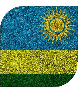 Carré Rwanda Afrique Drapeaux 