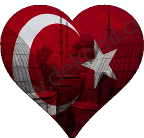 Corazón Turquía Asia Banderas 