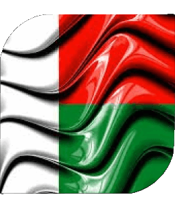 Carré Madagascar Afrique Drapeaux 