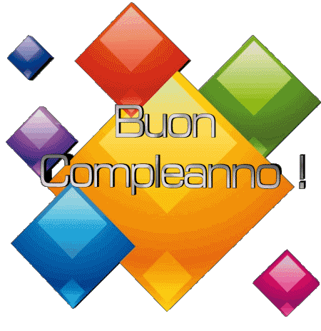 014 Sfondo trasparente Astratto - Geometrico Buon Compleanno Italiano Messagi 