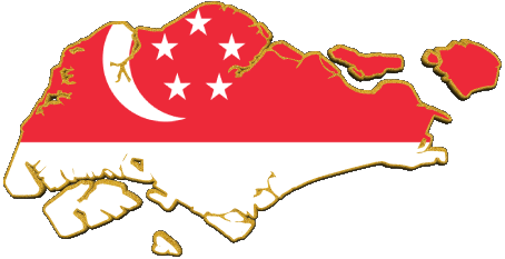 Carte Singapour Asie Drapeaux 
